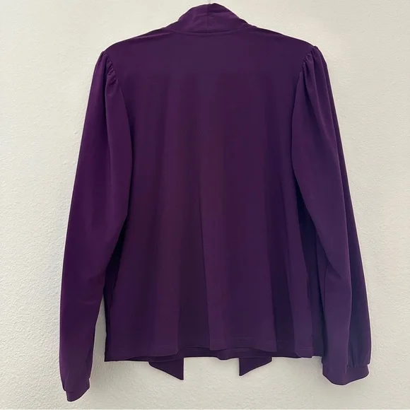 Aritzia Babaton Royal Purple Office Tie Neck Blouse Small - Picture 2 of 6